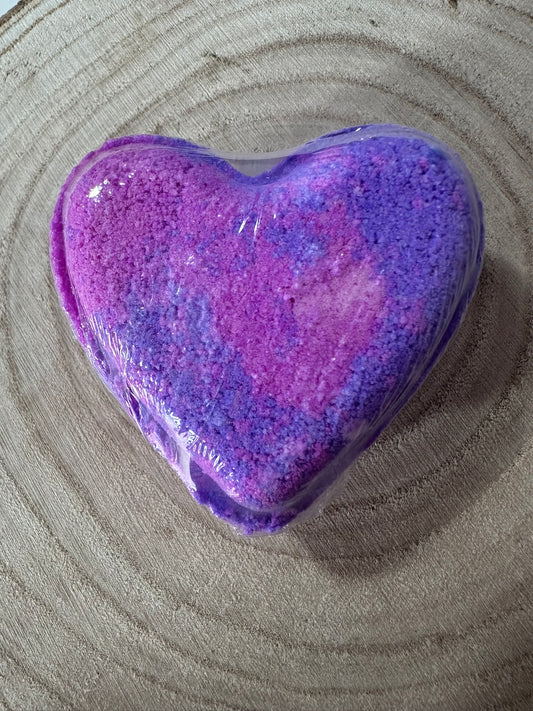 Parma violet heart bath bomb